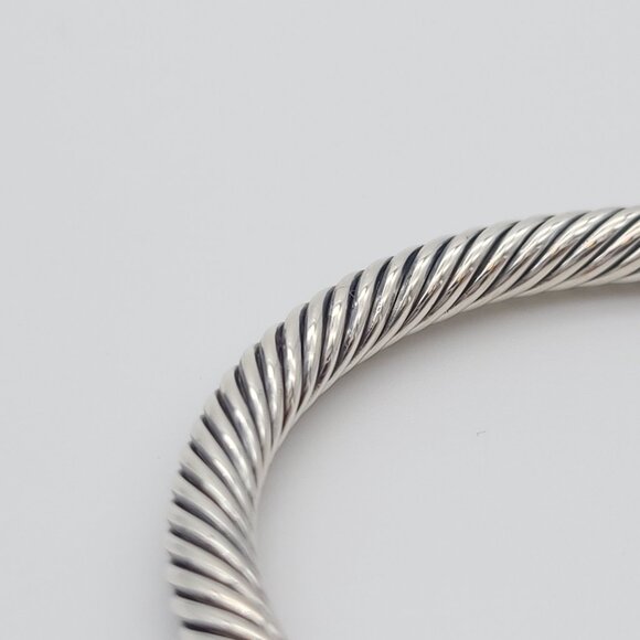 David Yurman Sterling Silver & 18k Gold 5mm Classic Cable Buckle Bracelet 6.5 in - Picture 8 of 9